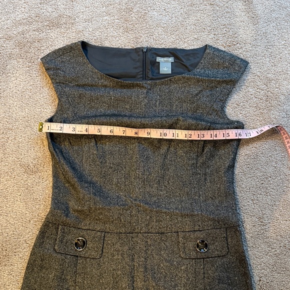Ann Taylor Virgin Wool Cap Sleeve Dress Suiting Lined Size 0 Brown - Picture 11 of 11